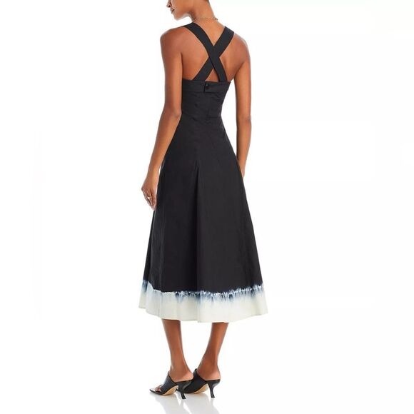 Proenza Schouler White Label Dip Hem Cotton Edie Dress Black Size 4 MSRP $500 - Picture 6 of 7